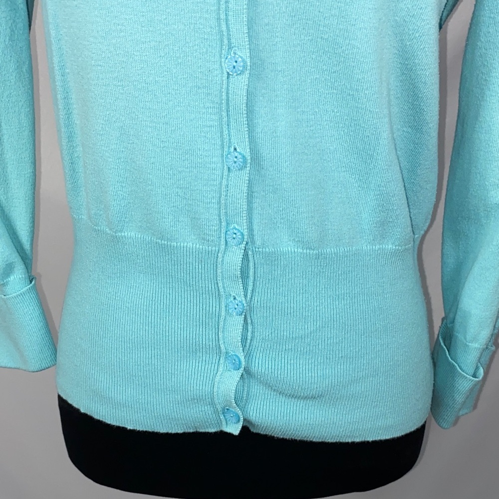The Limited Aqua Blue Cardigan Sweater Womens Medium Button Front - Picture 3 of 8